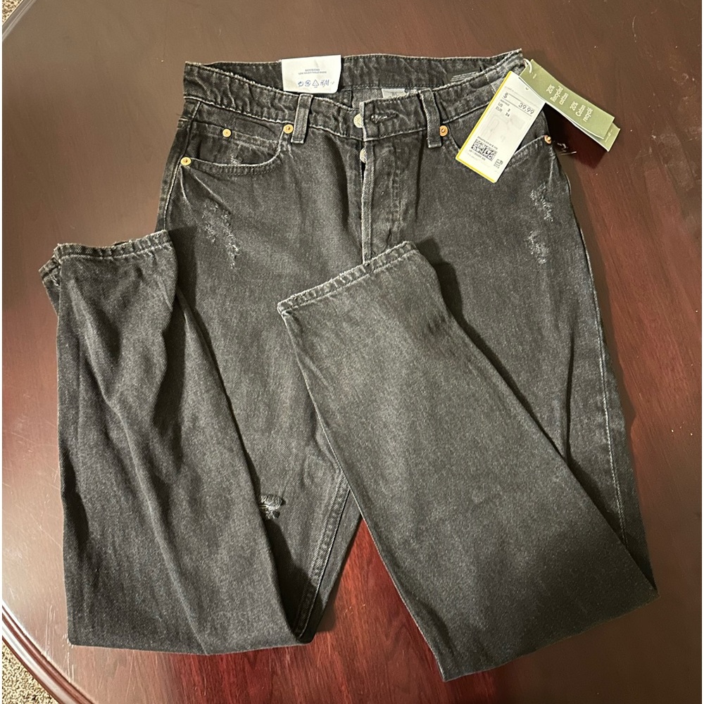 new h&m black ripped jeans